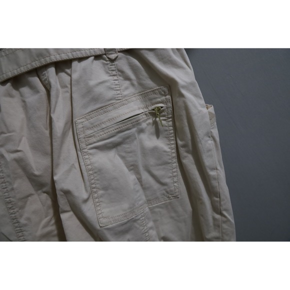 Anthropologie Dress Tan Utility Style Short Sleeve Puff Sleeves Pockets Size 12 - Picture 7 of 7